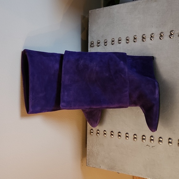 Enzo Angiolini Purple Wedge Foldover Heels 8.5 - Picture 2 of 3